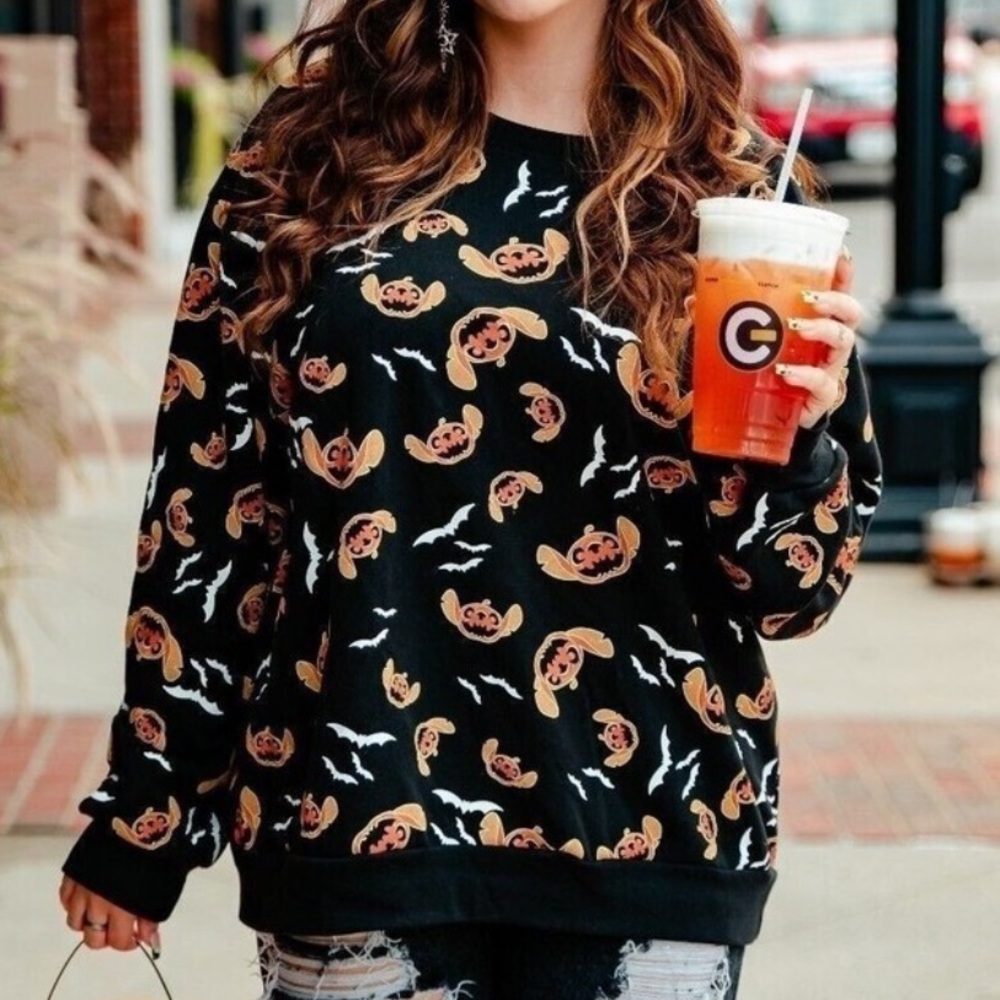 Stitch Halloween Sweatshirt by Disney | Juniors XL (15-17) | Lilo & Stitch
